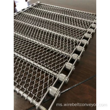 Metal Mesh Chain Conveyor Belt Untuk Memanggang Makanan